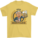 It's Beer O'Clock Funny Alcohol Mens T-Shirt Cotton Gildan Yellow