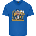 It's Beer O'Clock Funny Alcohol Mens V-Neck Cotton T-Shirt Royal Blue