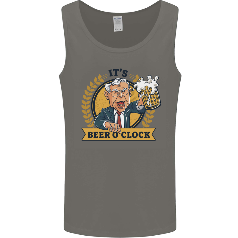 It's Beer O'Clock Funny Alcohol Mens Vest Tank Top Charcoal