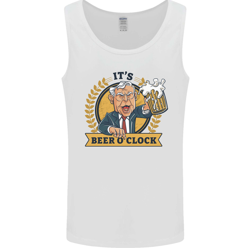 It's Beer O'Clock Funny Alcohol Mens Vest Tank Top White