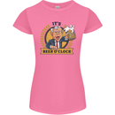 It's Beer O'Clock Funny Alcohol Womens Petite Cut T-Shirt Azalea