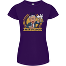 It's Beer O'Clock Funny Alcohol Womens Petite Cut T-Shirt Purple