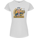 It's Beer O'Clock Funny Alcohol Womens Petite Cut T-Shirt White