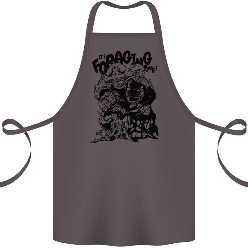 It's Foraging Time Funny Forager Cotton Apron 100% Organic Dark Grey