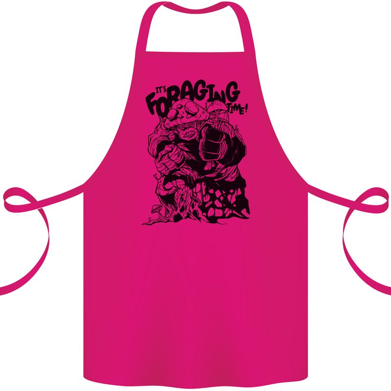 It's Foraging Time Funny Forager Cotton Apron 100% Organic Pink