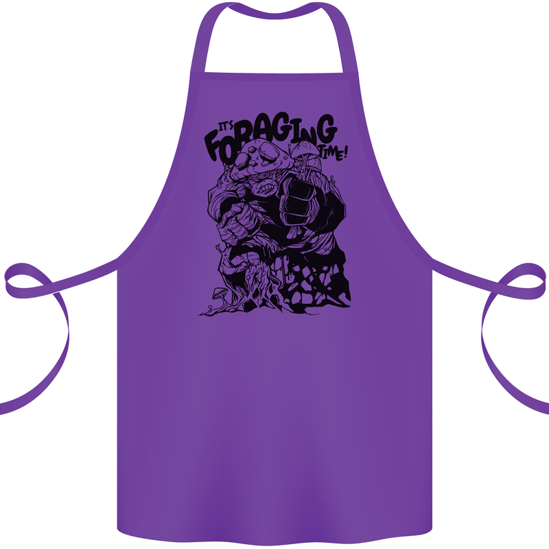 It's Foraging Time Funny Forager Cotton Apron 100% Organic Purple