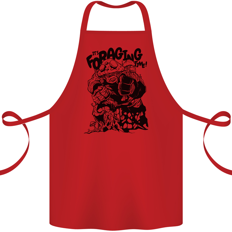 It's Foraging Time Funny Forager Cotton Apron 100% Organic Red