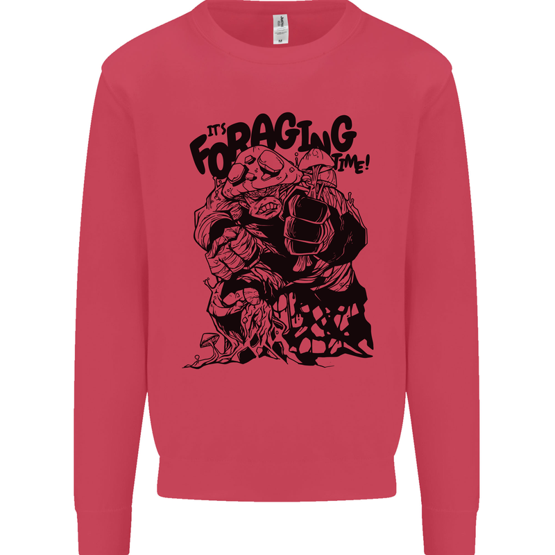 It's Foraging Time Funny Forager Kids Sweatshirt Jumper Heliconia