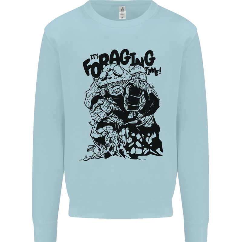 It's Foraging Time Funny Forager Kids Sweatshirt Jumper Light Blue