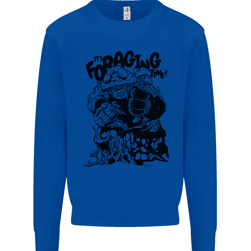 It's Foraging Time Funny Forager Kids Sweatshirt Jumper Royal Blue