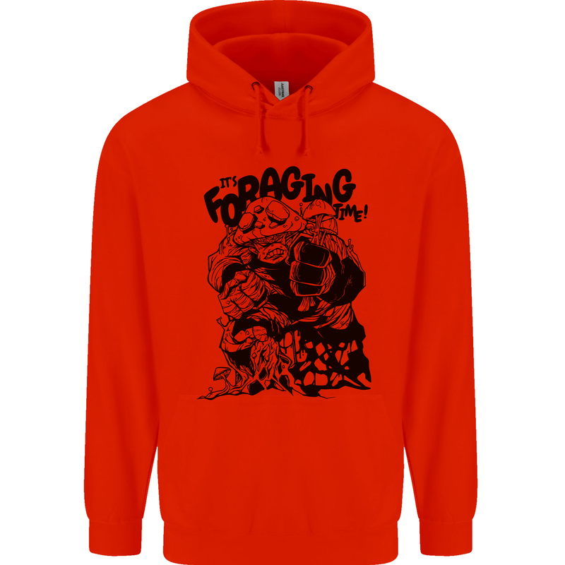 It's Foraging Time Funny Forager Mens 80% Cotton Hoodie Bright Red