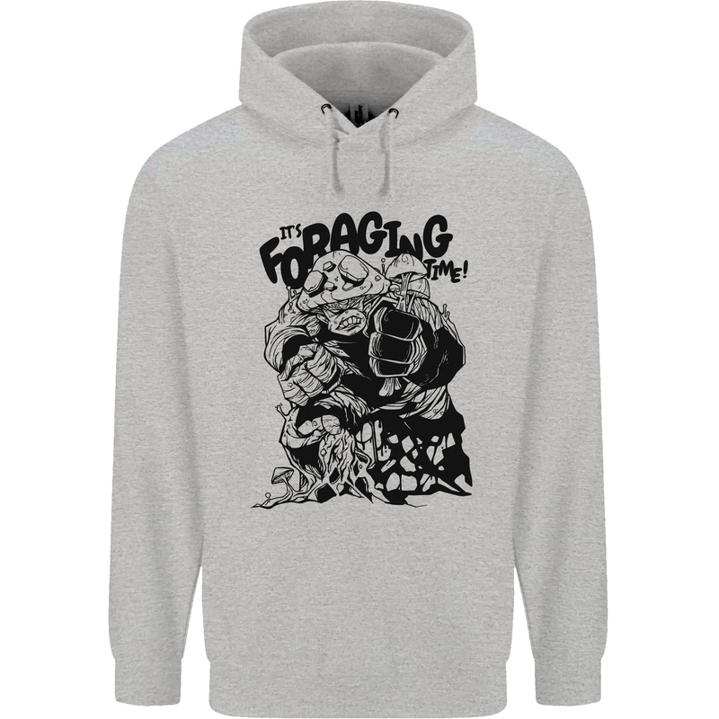 It's Foraging Time Funny Forager Mens 80% Cotton Hoodie Sports Grey
