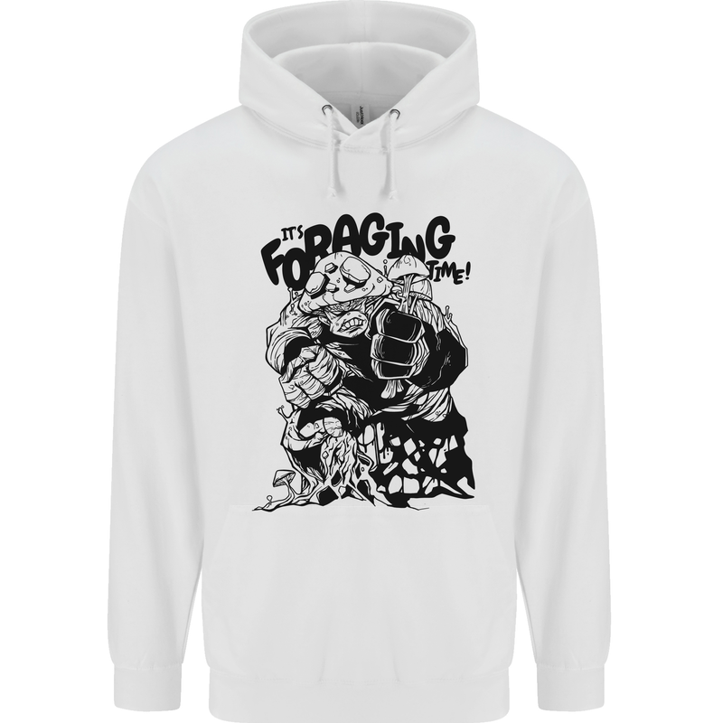It's Foraging Time Funny Forager Mens 80% Cotton Hoodie White