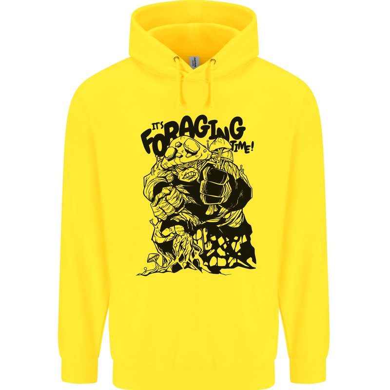 It's Foraging Time Funny Forager Mens 80% Cotton Hoodie Yellow