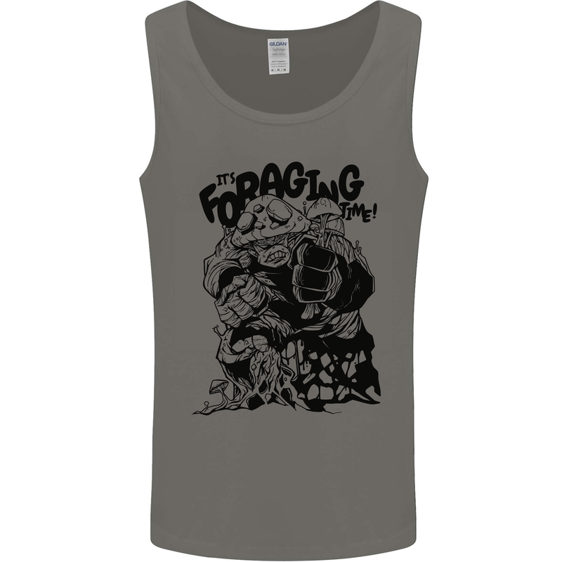 It's Foraging Time Funny Forager Mens Vest Tank Top Charcoal