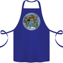 It's Never Too Late Climate Change Cotton Apron 100% Organic Royal Blue