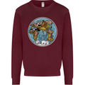 It's Never Too Late Climate Change Kids Sweatshirt Jumper Maroon