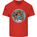 It's Never Too Late Climate Change Mens V-Neck Cotton T-Shirt Red