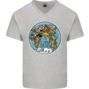 It's Never Too Late Climate Change Mens V-Neck Cotton T-Shirt Sports Grey