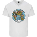 It's Never Too Late Climate Change Mens V-Neck Cotton T-Shirt White