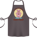 It's Not Easy Being a Yoga Piggy Funny Pig Cotton Apron 100% Organic Dark Grey