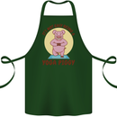 It's Not Easy Being a Yoga Piggy Funny Pig Cotton Apron 100% Organic Forest Green