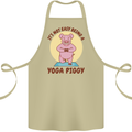 It's Not Easy Being a Yoga Piggy Funny Pig Cotton Apron 100% Organic Khaki