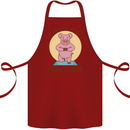 It's Not Easy Being a Yoga Piggy Funny Pig Cotton Apron 100% Organic Maroon