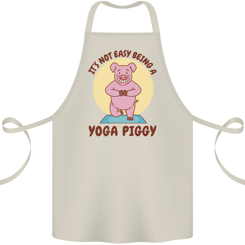 It's Not Easy Being a Yoga Piggy Funny Pig Cotton Apron 100% Organic Natural