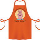 It's Not Easy Being a Yoga Piggy Funny Pig Cotton Apron 100% Organic Orange