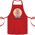 It's Not Easy Being a Yoga Piggy Funny Pig Cotton Apron 100% Organic Red