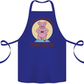 It's Not Easy Being a Yoga Piggy Funny Pig Cotton Apron 100% Organic Royal Blue