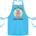 It's Not Easy Being a Yoga Piggy Funny Pig Cotton Apron 100% Organic Turquoise