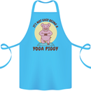 It's Not Easy Being a Yoga Piggy Funny Pig Cotton Apron 100% Organic Turquoise