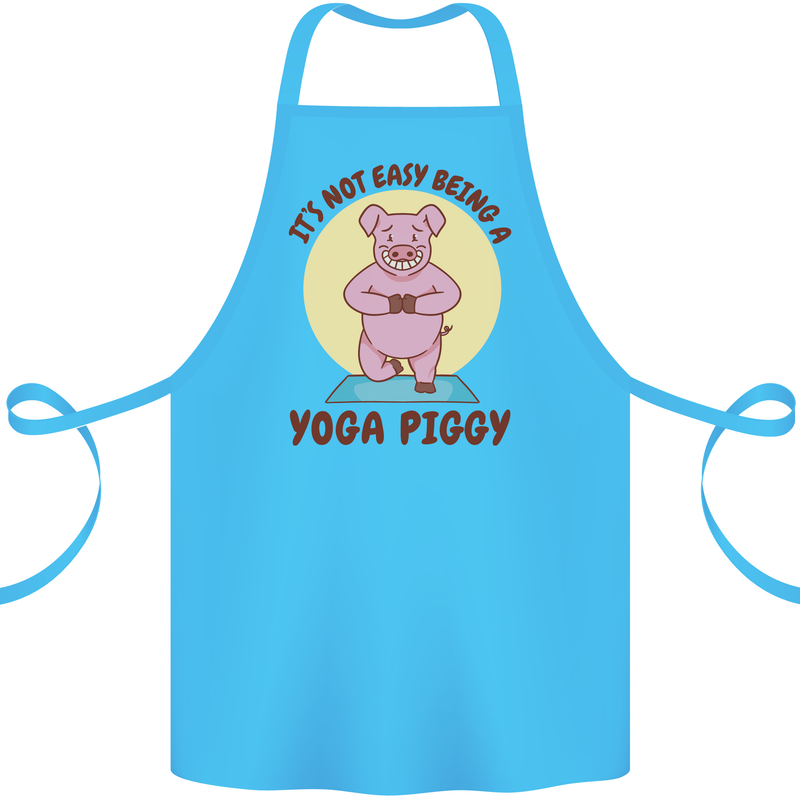 It's Not Easy Being a Yoga Piggy Funny Pig Cotton Apron 100% Organic Turquoise