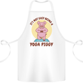 It's Not Easy Being a Yoga Piggy Funny Pig Cotton Apron 100% Organic White