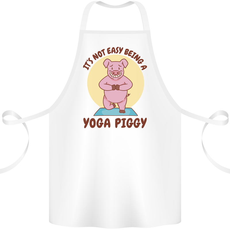 It's Not Easy Being a Yoga Piggy Funny Pig Cotton Apron 100% Organic White