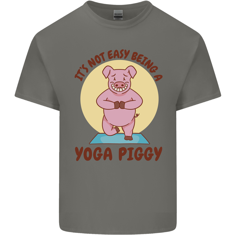 It's Not Easy Being a Yoga Piggy Funny Pig Kids T-Shirt Childrens Charcoal