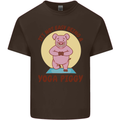 It's Not Easy Being a Yoga Piggy Funny Pig Kids T-Shirt Childrens Chocolate