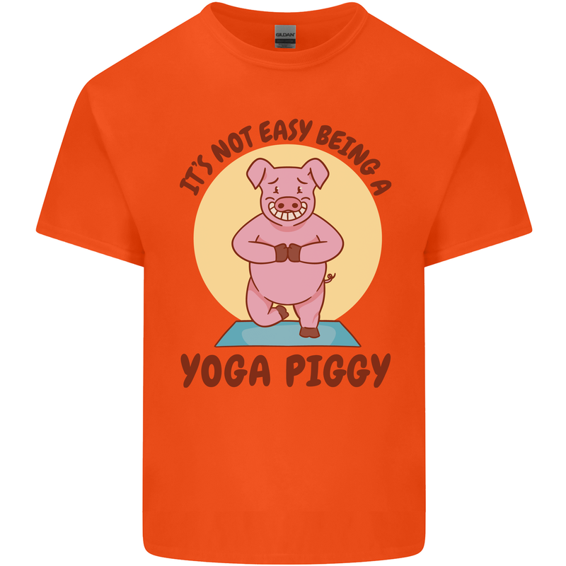 It's Not Easy Being a Yoga Piggy Funny Pig Kids T-Shirt Childrens Orange