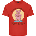 It's Not Easy Being a Yoga Piggy Funny Pig Kids T-Shirt Childrens Red