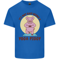 It's Not Easy Being a Yoga Piggy Funny Pig Kids T-Shirt Childrens Royal Blue