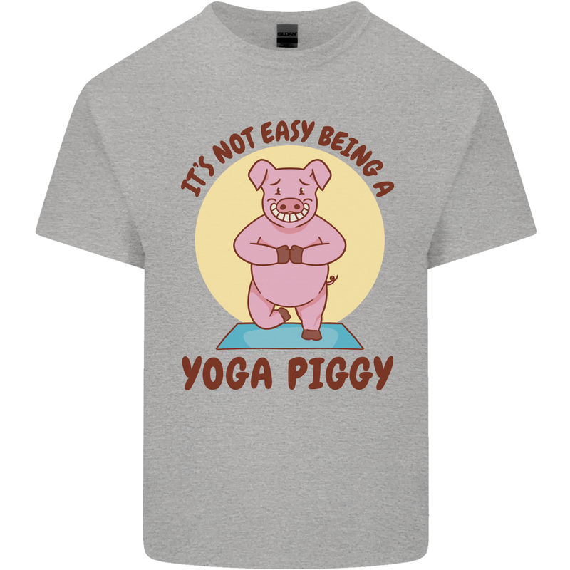 It's Not Easy Being a Yoga Piggy Funny Pig Kids T-Shirt Childrens Sports Grey