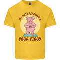 It's Not Easy Being a Yoga Piggy Funny Pig Kids T-Shirt Childrens Yellow