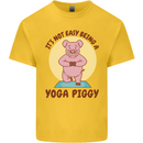 It's Not Easy Being a Yoga Piggy Funny Pig Kids T-Shirt Childrens Yellow