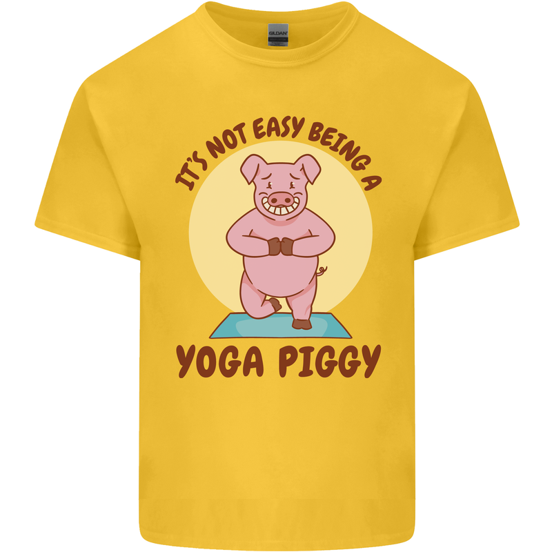 It's Not Easy Being a Yoga Piggy Funny Pig Kids T-Shirt Childrens Yellow