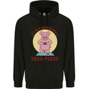 It's Not Easy Being a Yoga Piggy Funny Pig Mens 80% Cotton Hoodie Black