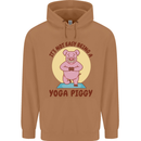 It's Not Easy Being a Yoga Piggy Funny Pig Mens 80% Cotton Hoodie Caramel Latte
