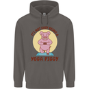 It's Not Easy Being a Yoga Piggy Funny Pig Mens 80% Cotton Hoodie Charcoal