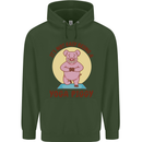 It's Not Easy Being a Yoga Piggy Funny Pig Mens 80% Cotton Hoodie Forest Green